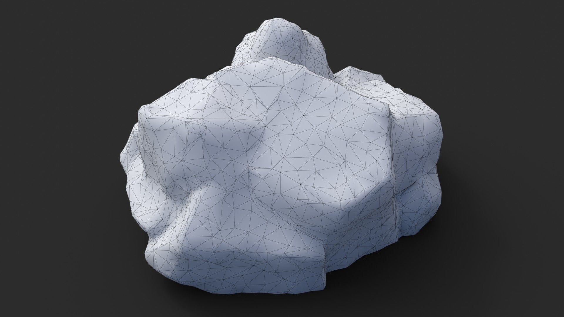 Rock Buddha 1009 - Grey Jagged Stone Low-poly 3D model_11