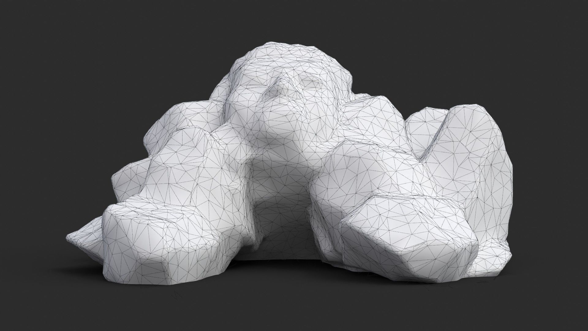Rock Buddha 1007 - Grey Jagged Stone Low-poly 3D model_13