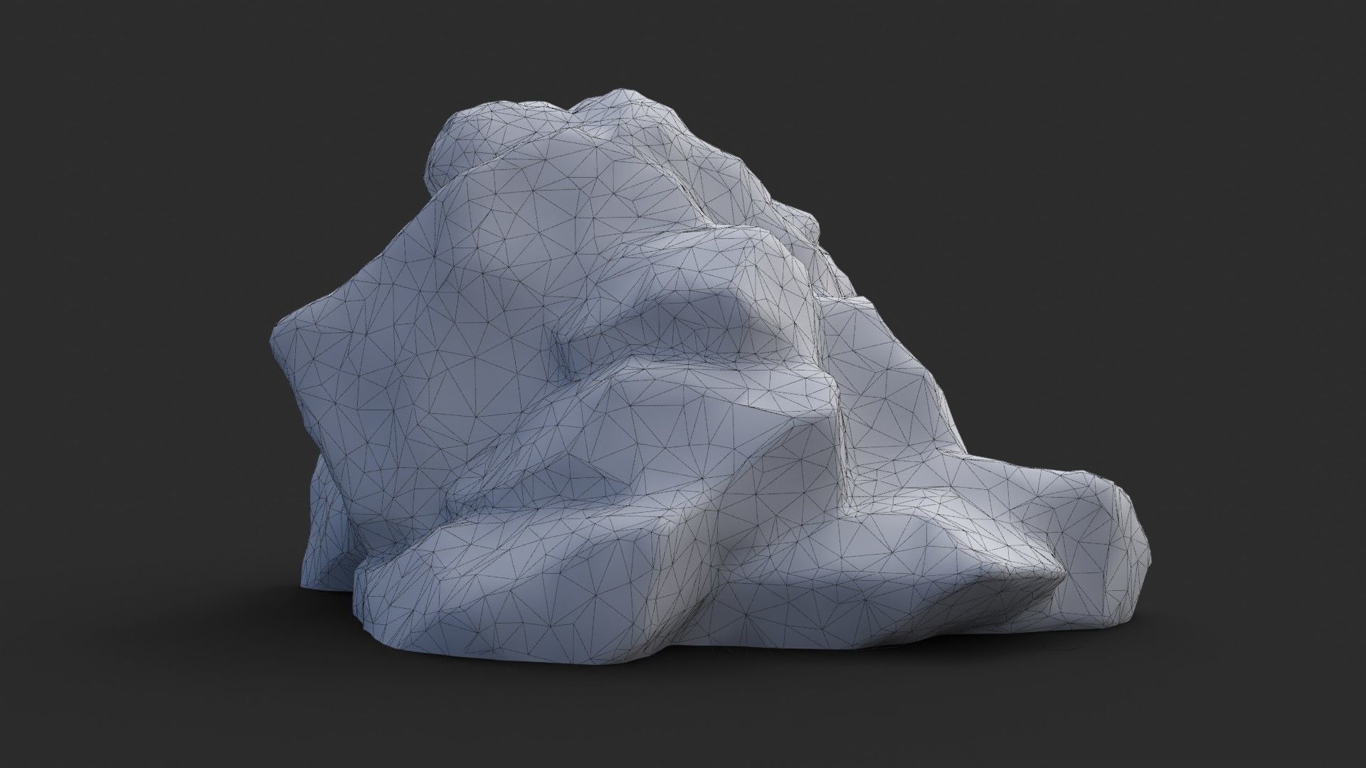 Rock Buddha 1007 - Grey Jagged Stone Low-poly 3D model_10