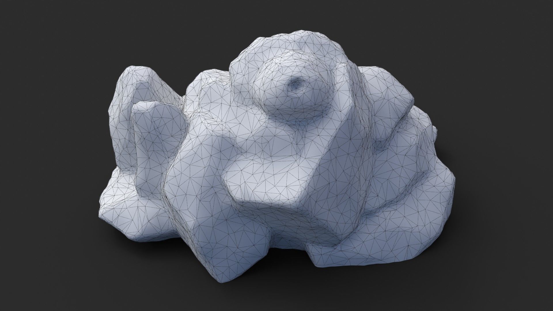 Rock Buddha 1007 - Grey Jagged Stone Low-poly 3D model_11