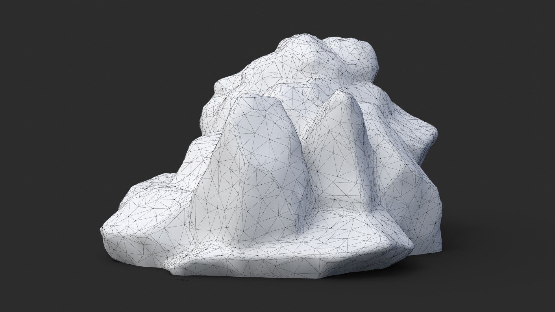 Rock Buddha 1007 - Grey Jagged Stone Low-poly 3D model_12