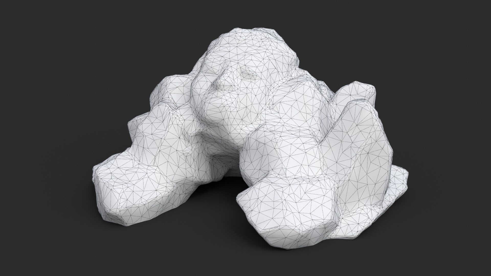 Rock Buddha 1007 - Grey Jagged Stone Low-poly 3D model_8