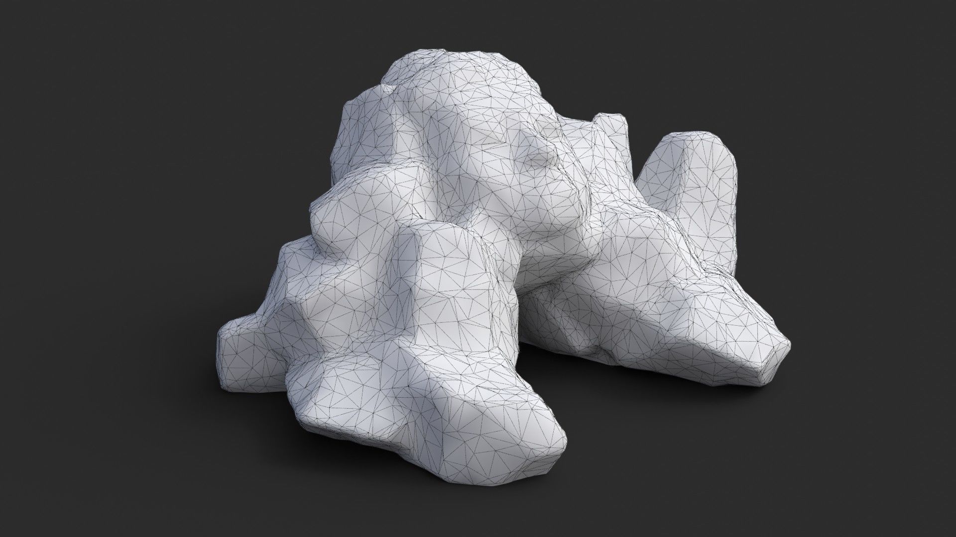 Rock Buddha 1007 - Grey Jagged Stone Low-poly 3D model_9