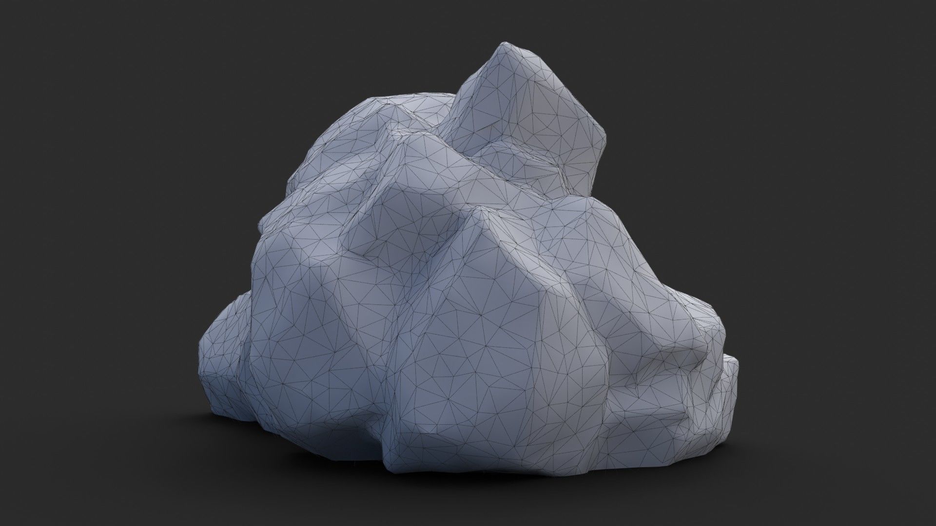 Rock Skull 1001 - Grey Jagged Stone Low-poly 3D model_10
