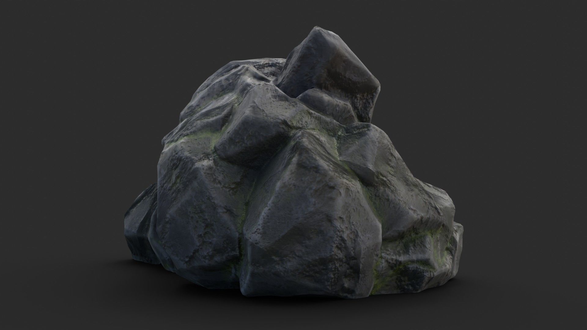 Rock Skull 1001 - Grey Jagged Stone Low-poly 3D model_3