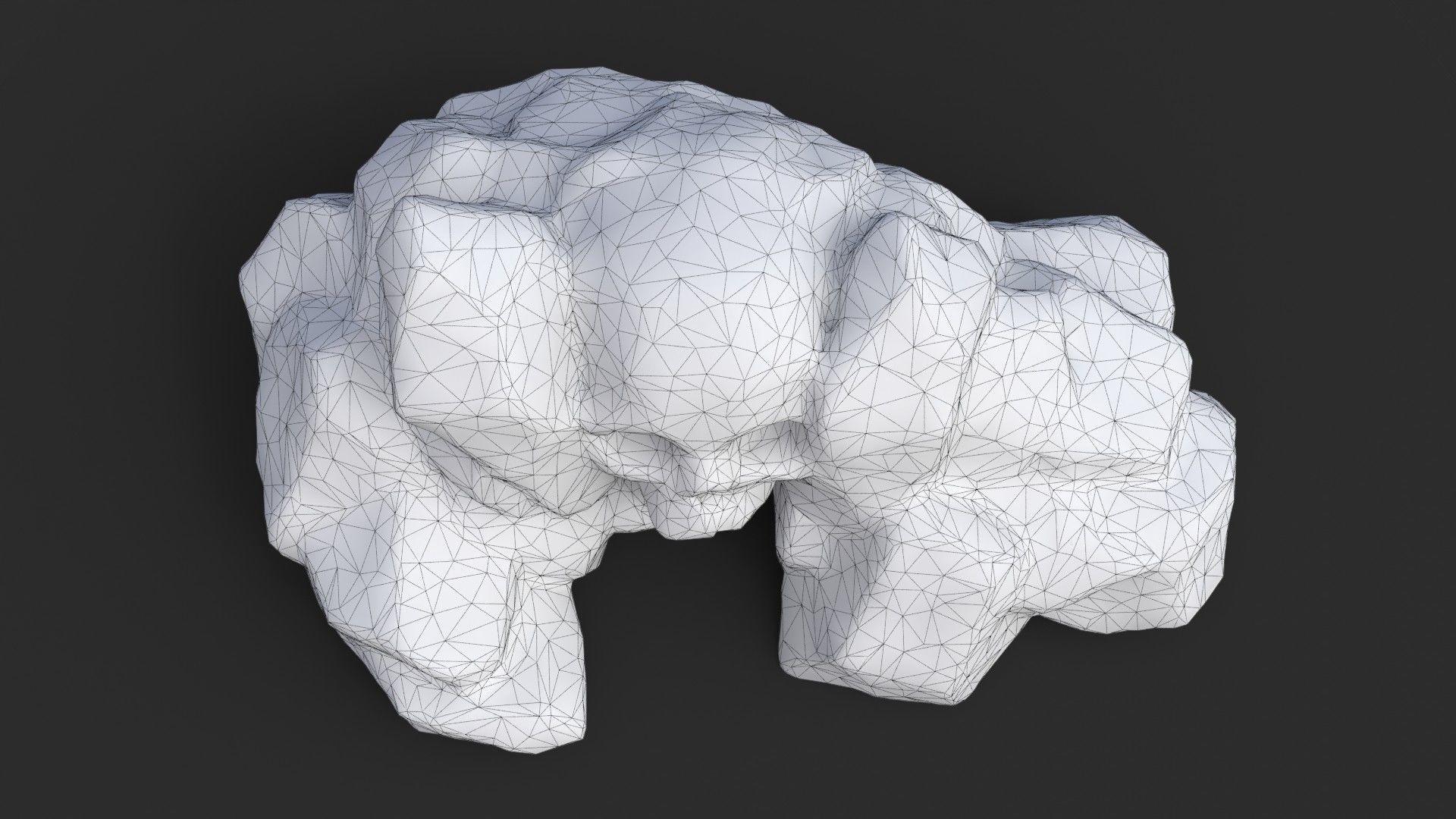 Rock Skull 1001 - Grey Jagged Stone Low-poly 3D model_14