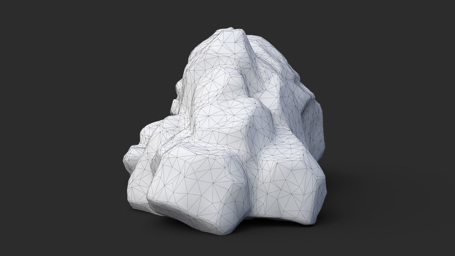Rock Skull 1001 - Grey Jagged Stone Low-poly 3D model_12
