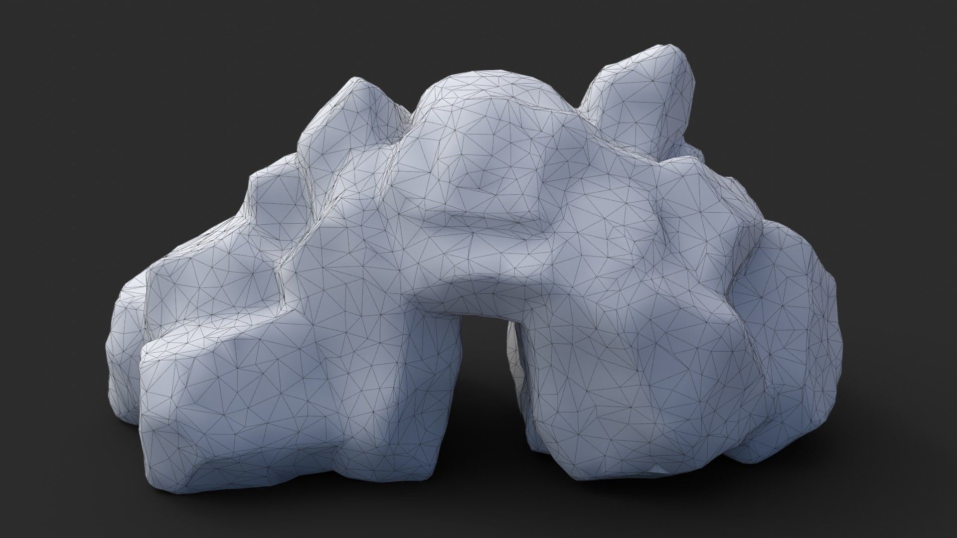 Rock Skull 1001 - Grey Jagged Stone Low-poly 3D model_11