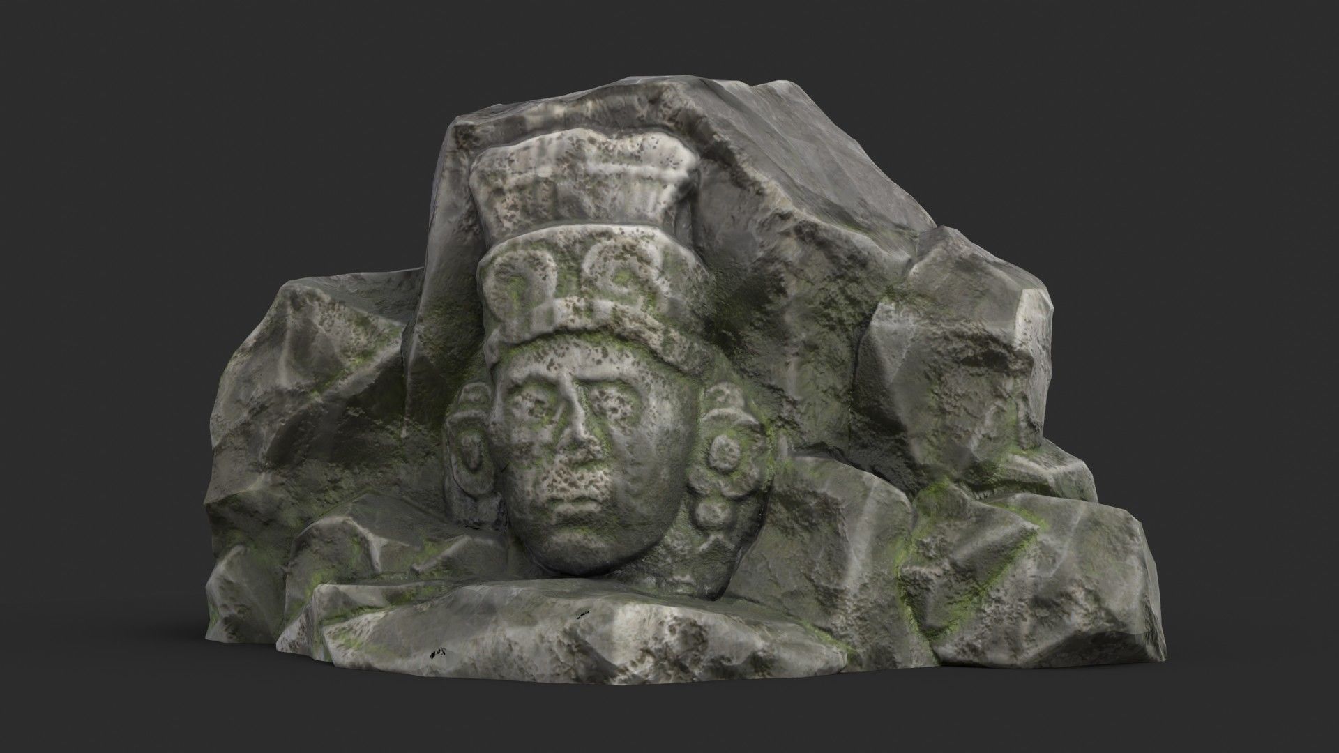 Rock Maya 1003 - Grey Jagged Stone Low-poly 3D model_6