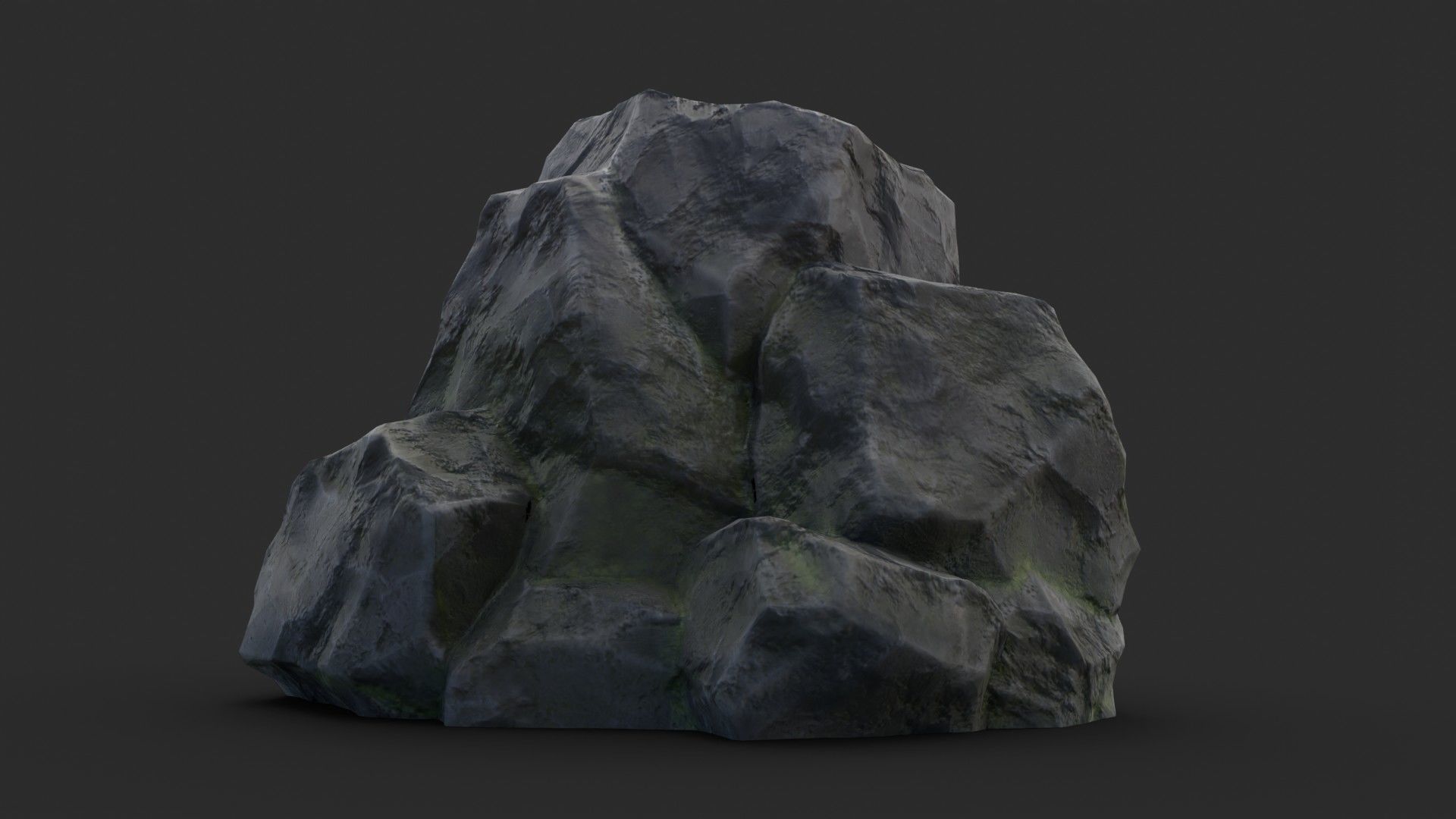 Rock Maya 1003 - Grey Jagged Stone Low-poly 3D model_3