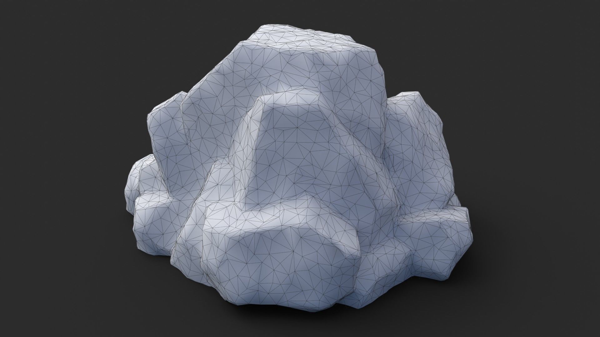 Rock Maya 1003 - Grey Jagged Stone Low-poly 3D model_11