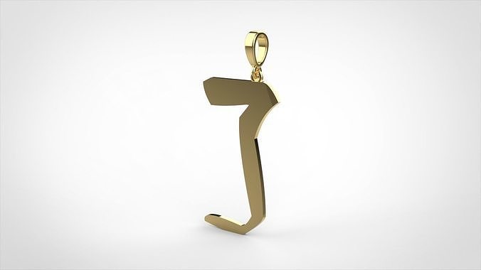 pendant alphapet zaiedsloppy J medium  3D print model
