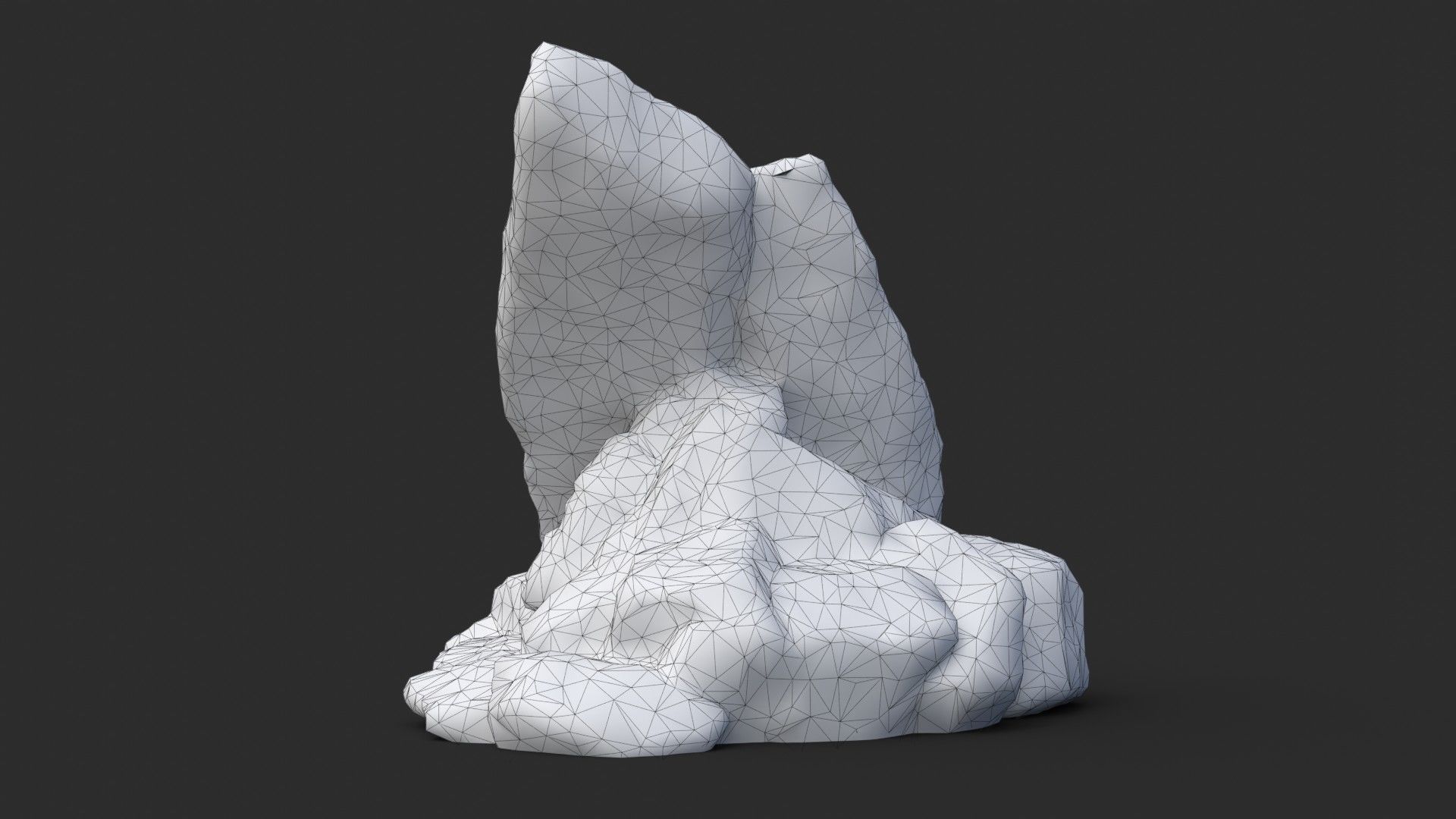 Rock Maya 1002 - Grey Jagged Stone Low-poly 3D model_13