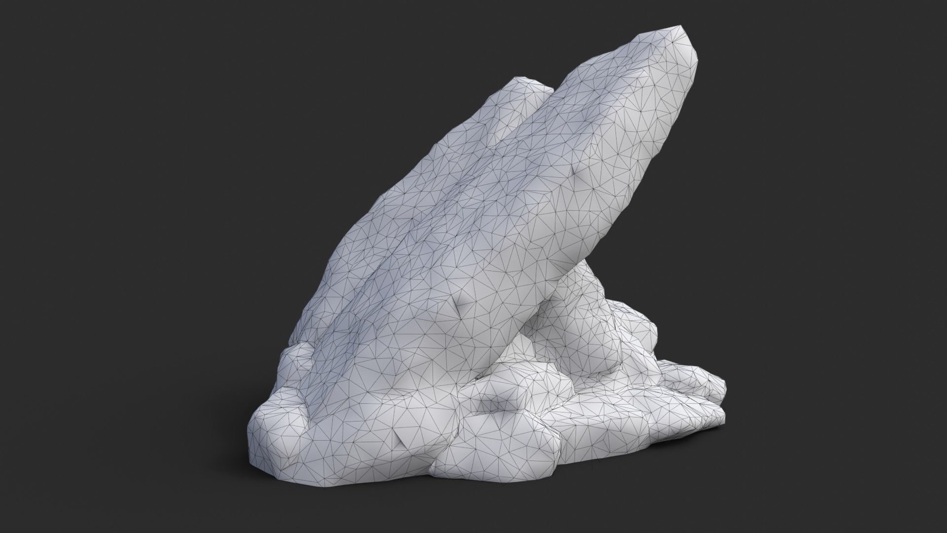 Rock Maya 1002 - Grey Jagged Stone Low-poly 3D model_9