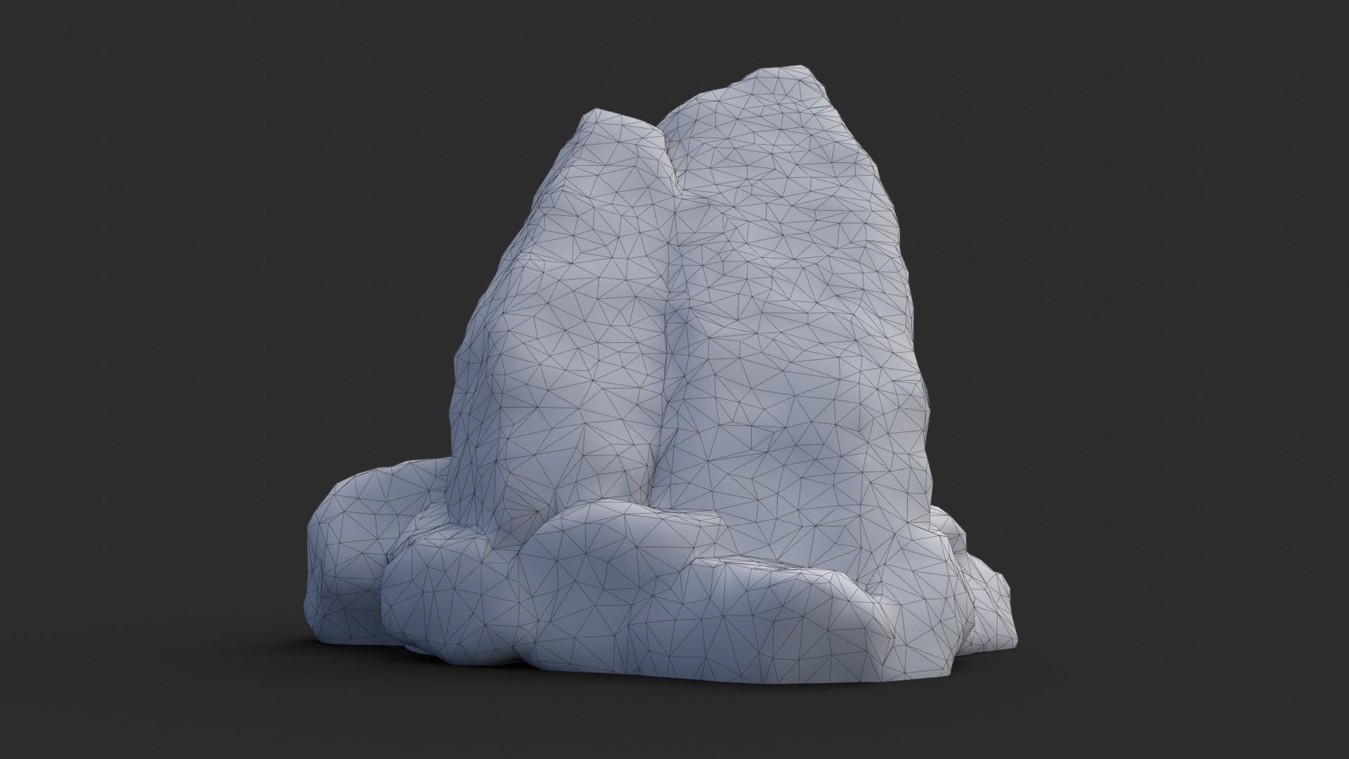 Rock Maya 1002 - Grey Jagged Stone Low-poly 3D model_10