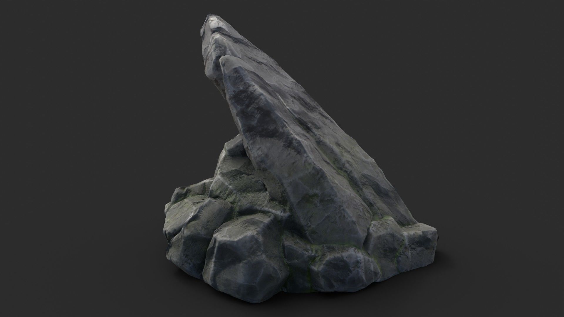 Rock Maya 1002 - Grey Jagged Stone Low-poly 3D model_4