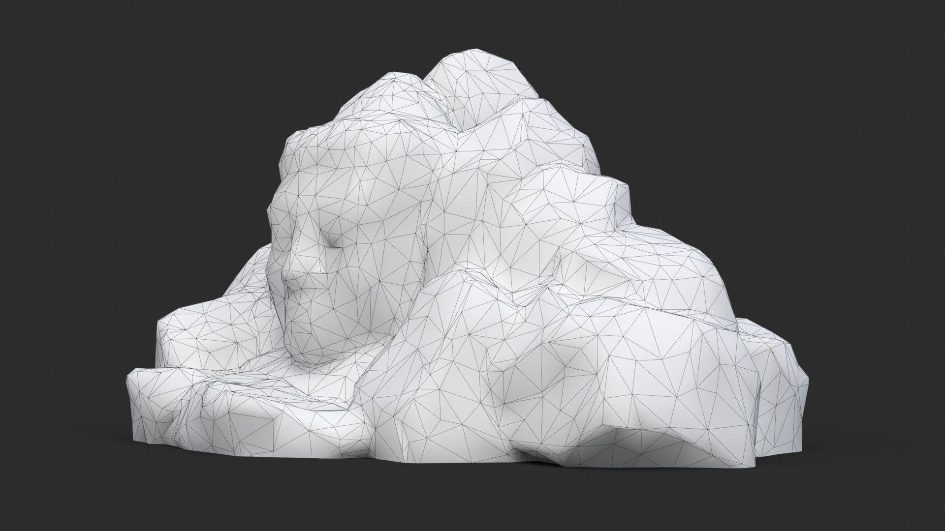 Rock Buddha 1005 Low-poly 3D model_13
