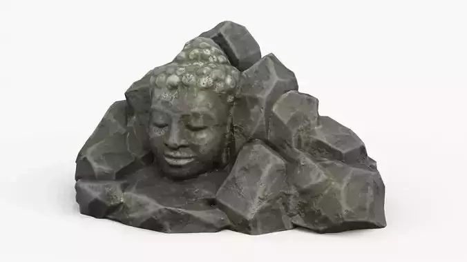 Rock Buddha 1005 Low-poly 3D model