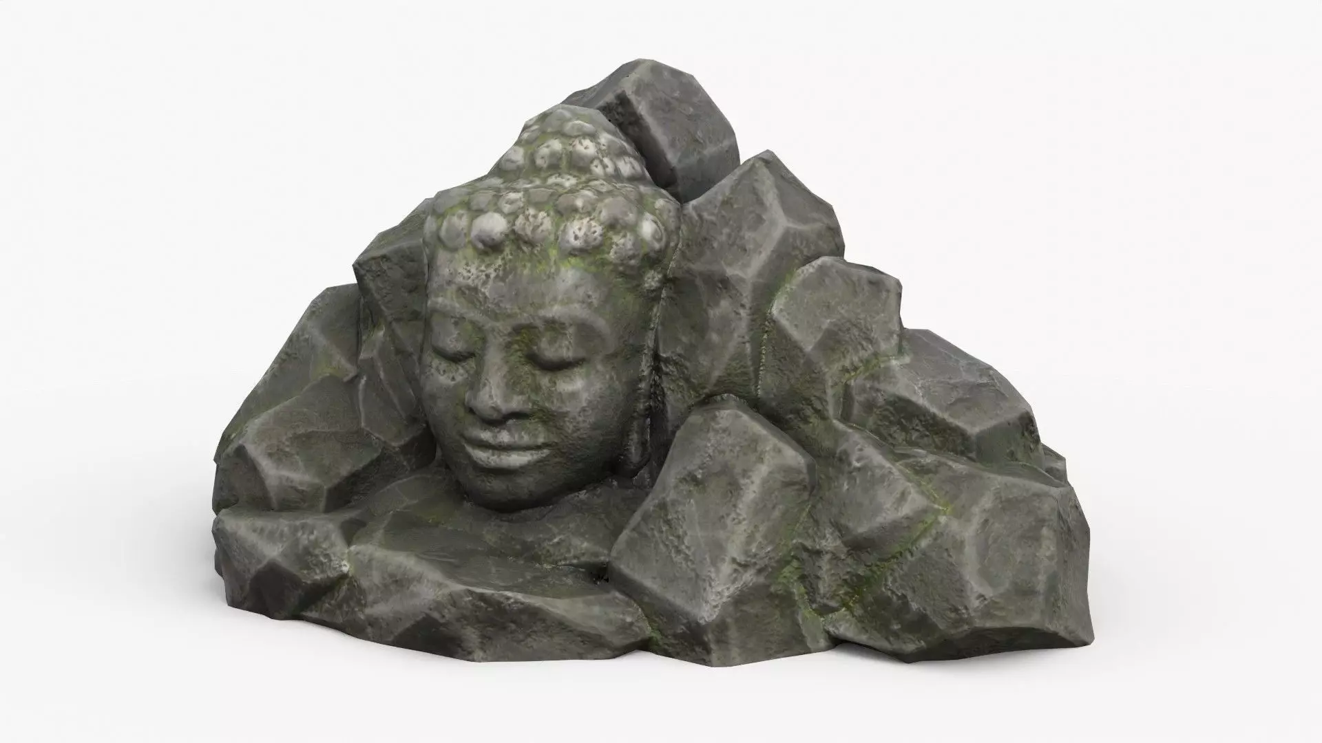 Rock Buddha 1005 Low-poly 3D model_0