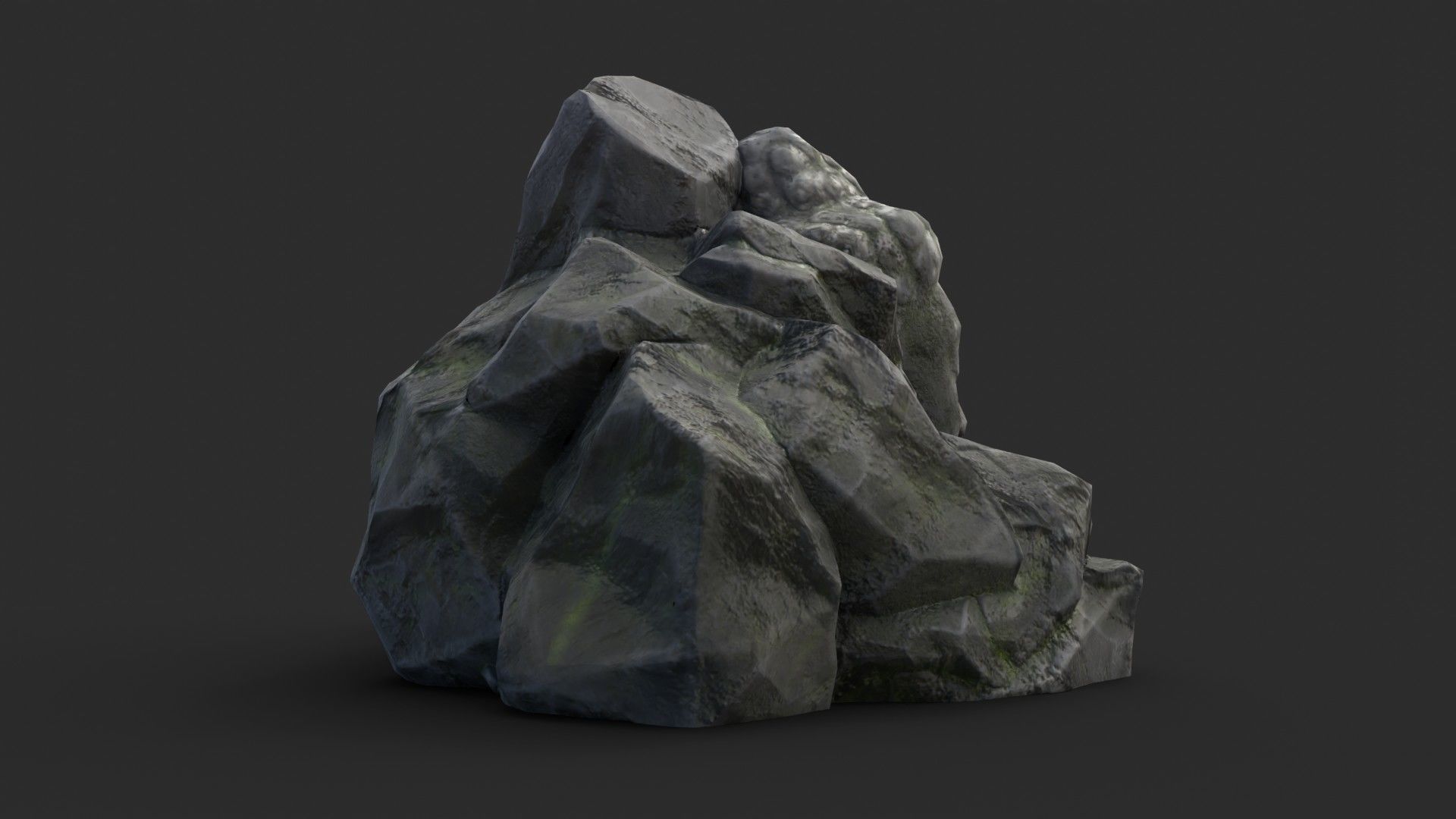 Rock Buddha 1005 Low-poly 3D model_3