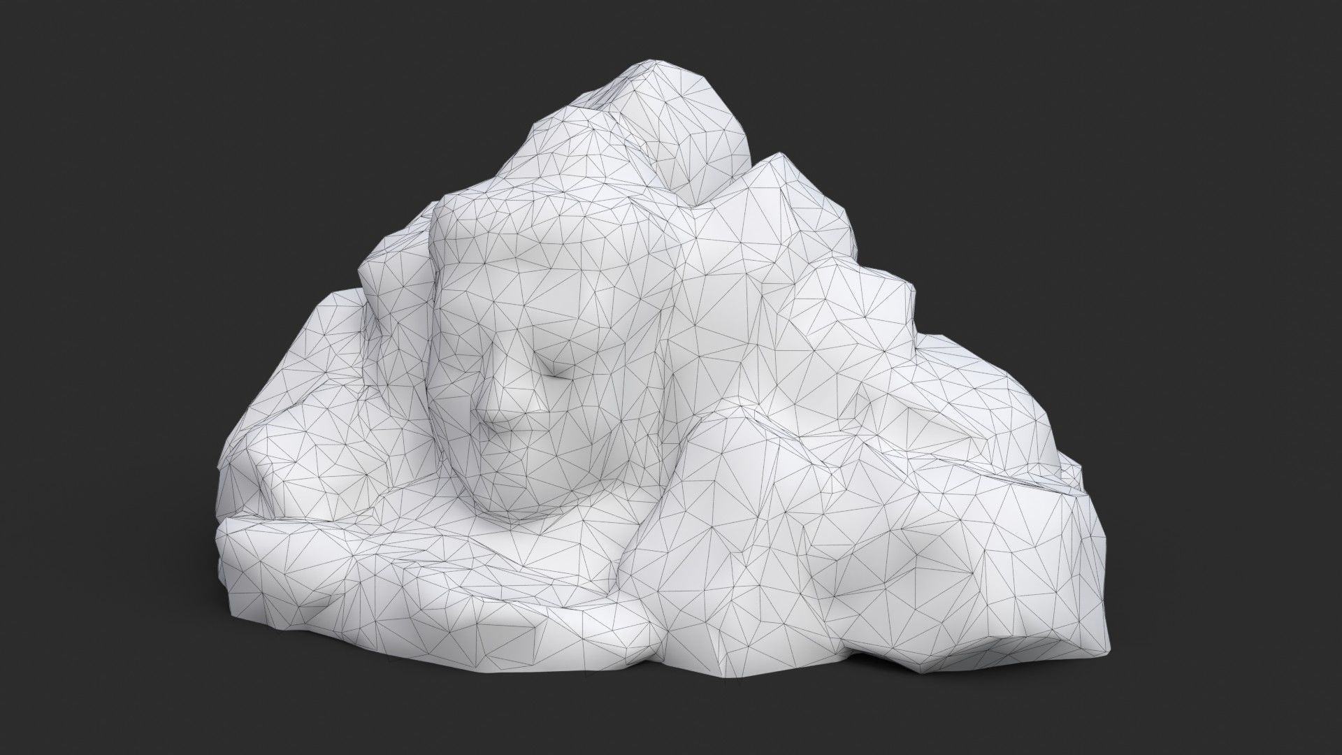 Rock Buddha 1005 Low-poly 3D model_8