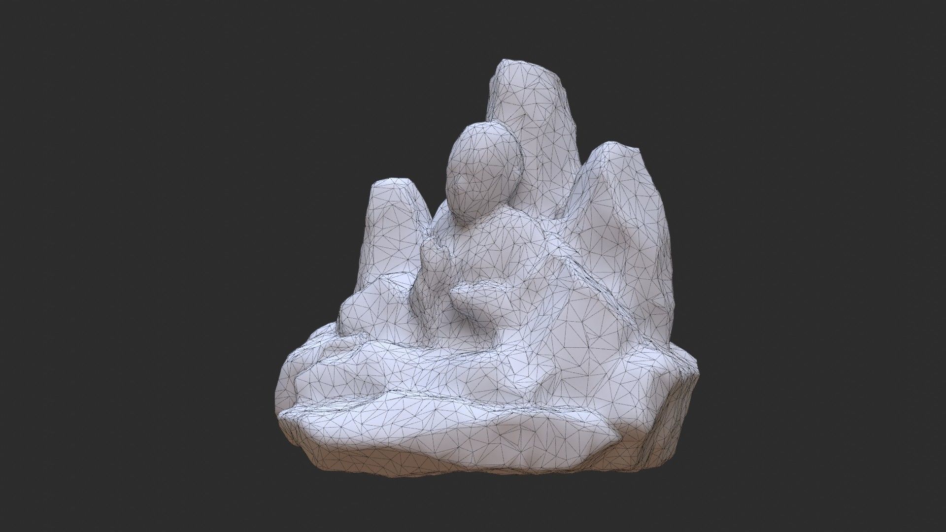 Rock Buddha 1002 Low-poly 3D model_13