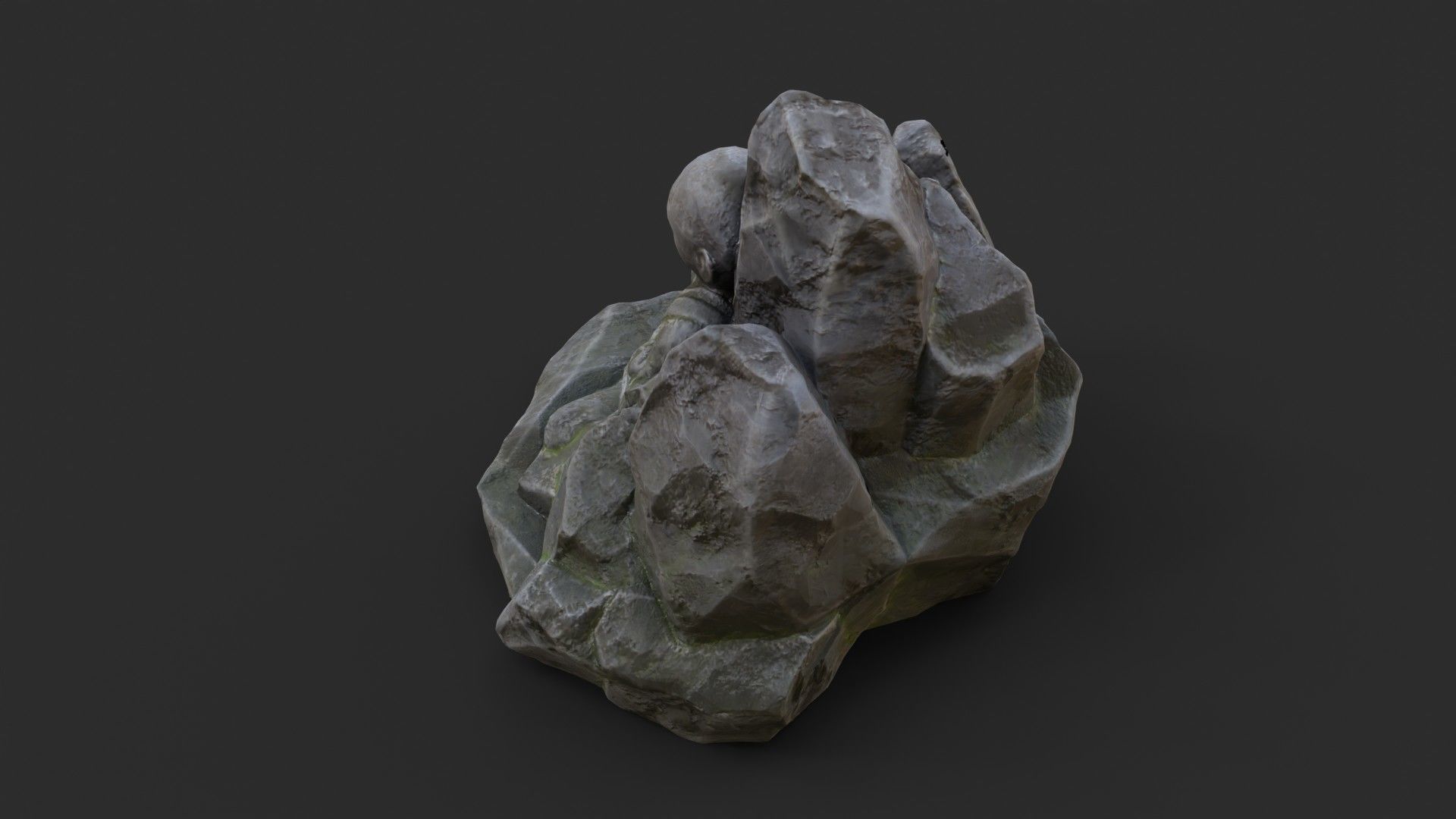 Rock Buddha 1002 Low-poly 3D model_4