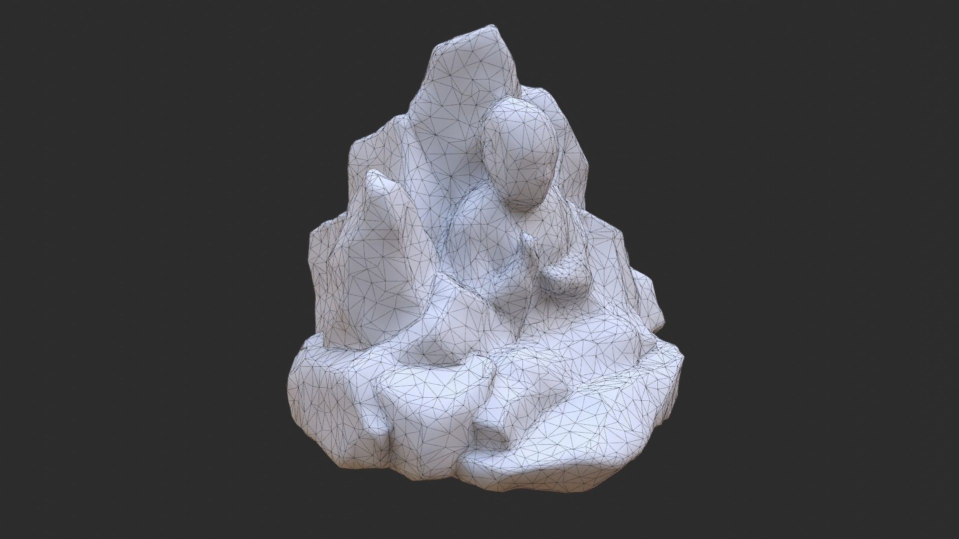 Rock Buddha 1002 Low-poly 3D model_9