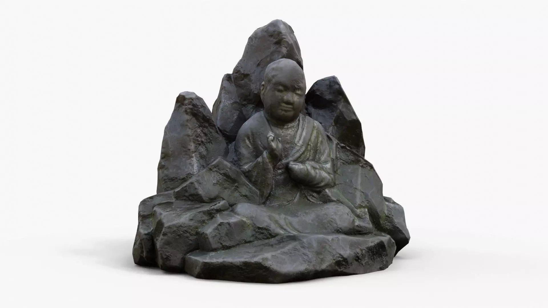 Rock Buddha 1002 Low-poly 3D model_0