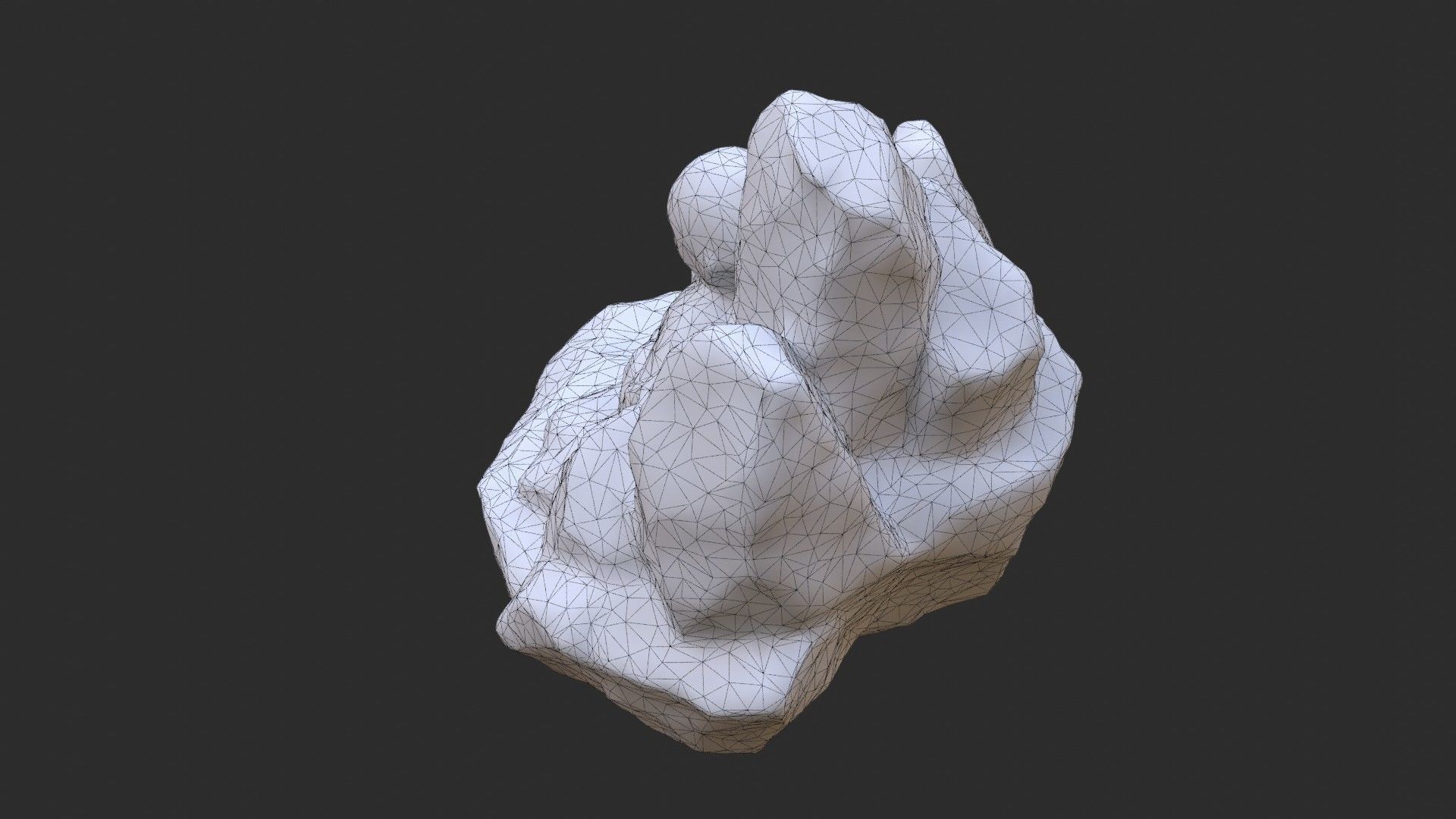 Rock Buddha 1002 Low-poly 3D model_11