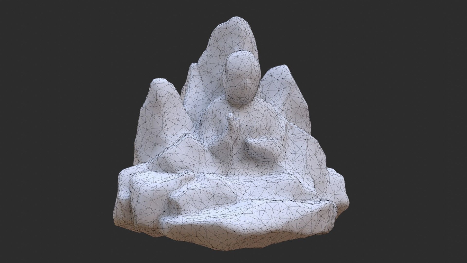 Rock Buddha 1002 Low-poly 3D model_8