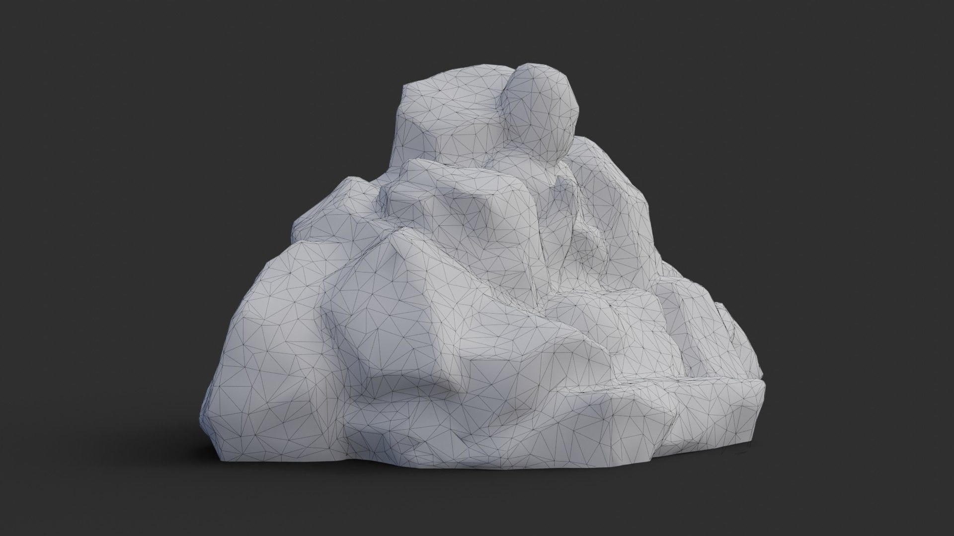 Rock Buddha 1003 - Grey Jagged Stone Low-poly 3D model_6