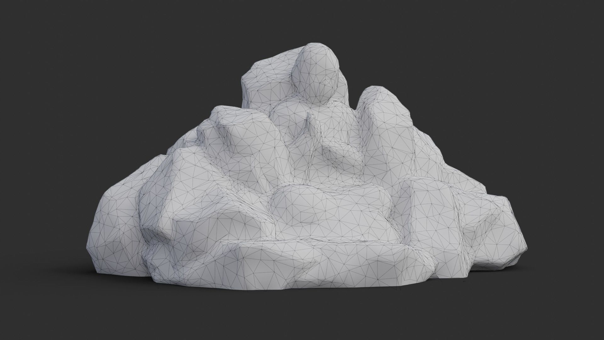 Rock Buddha 1003 - Grey Jagged Stone Low-poly 3D model_1