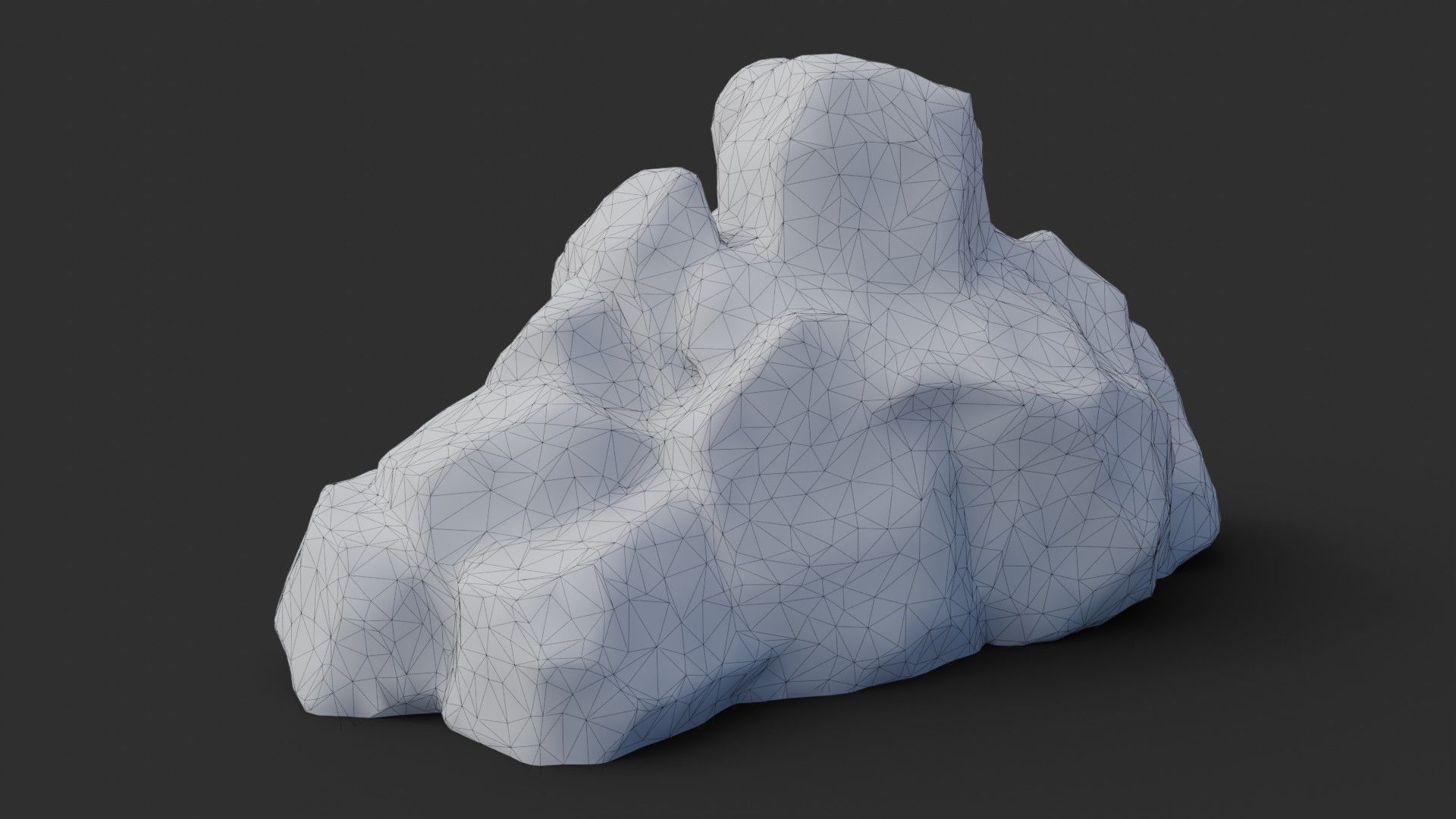 Rock Buddha 1003 - Grey Jagged Stone Low-poly 3D model_3