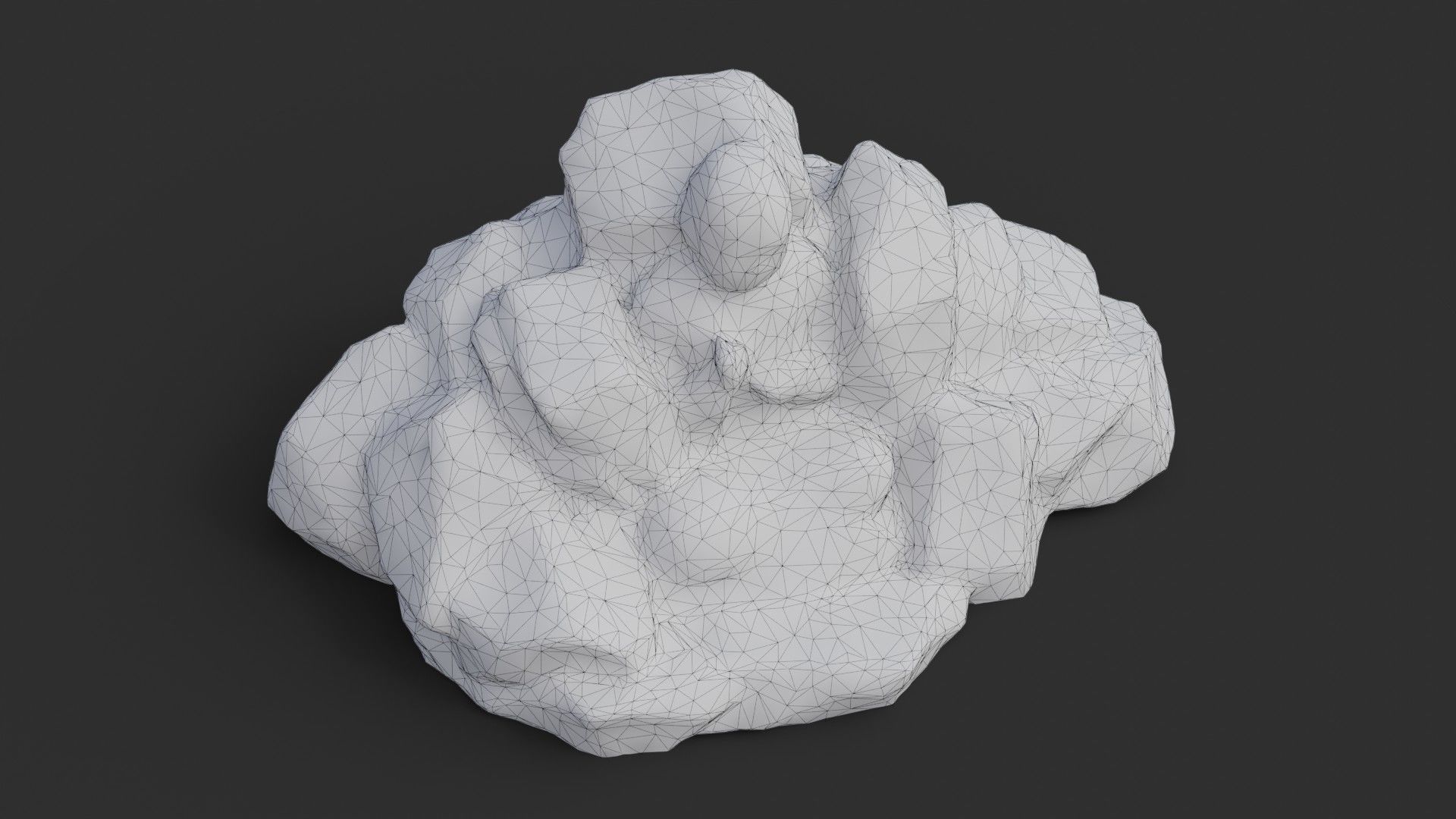 Rock Buddha 1003 - Grey Jagged Stone Low-poly 3D model_7
