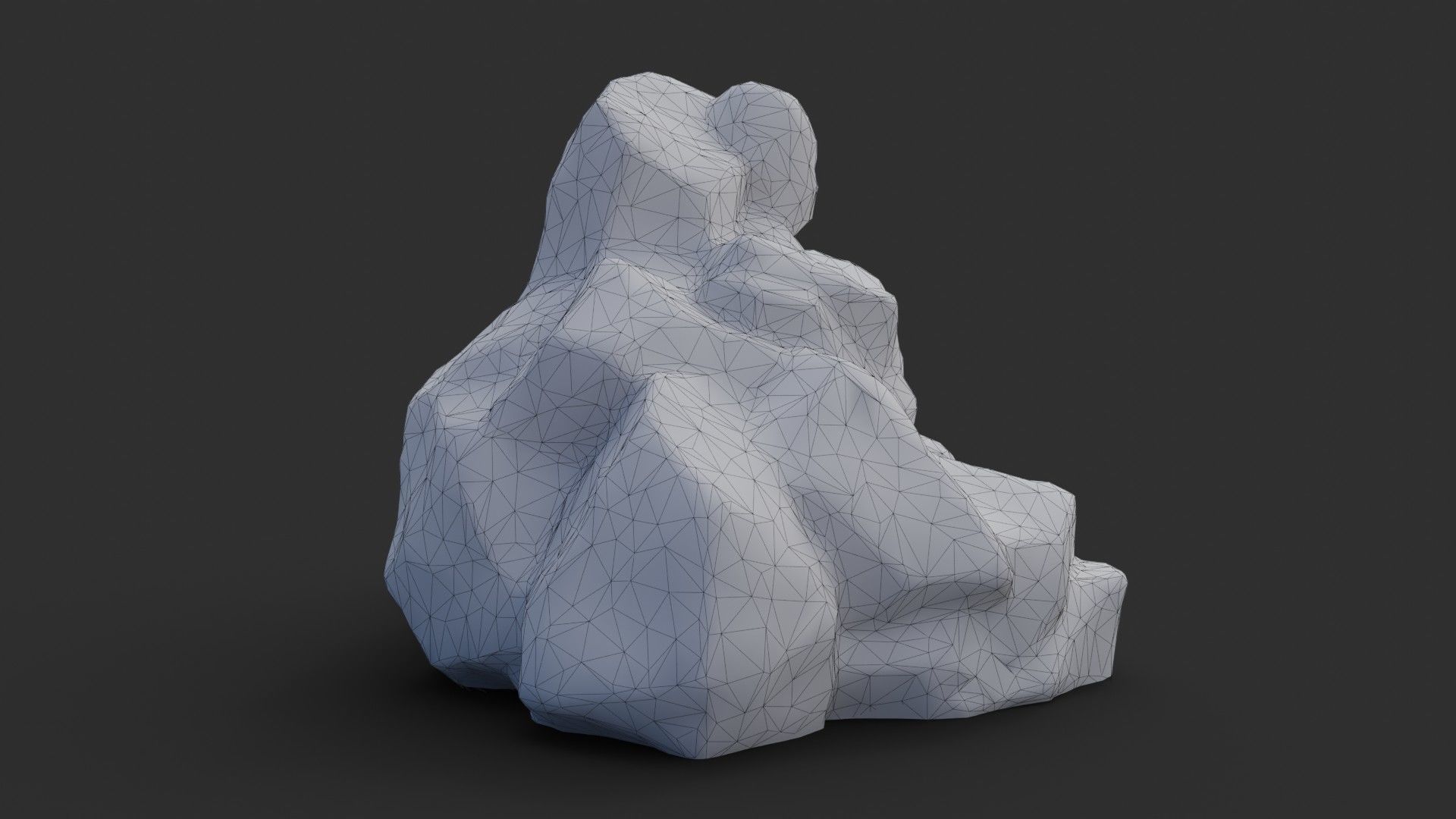 Rock Buddha 1003 - Grey Jagged Stone Low-poly 3D model_5