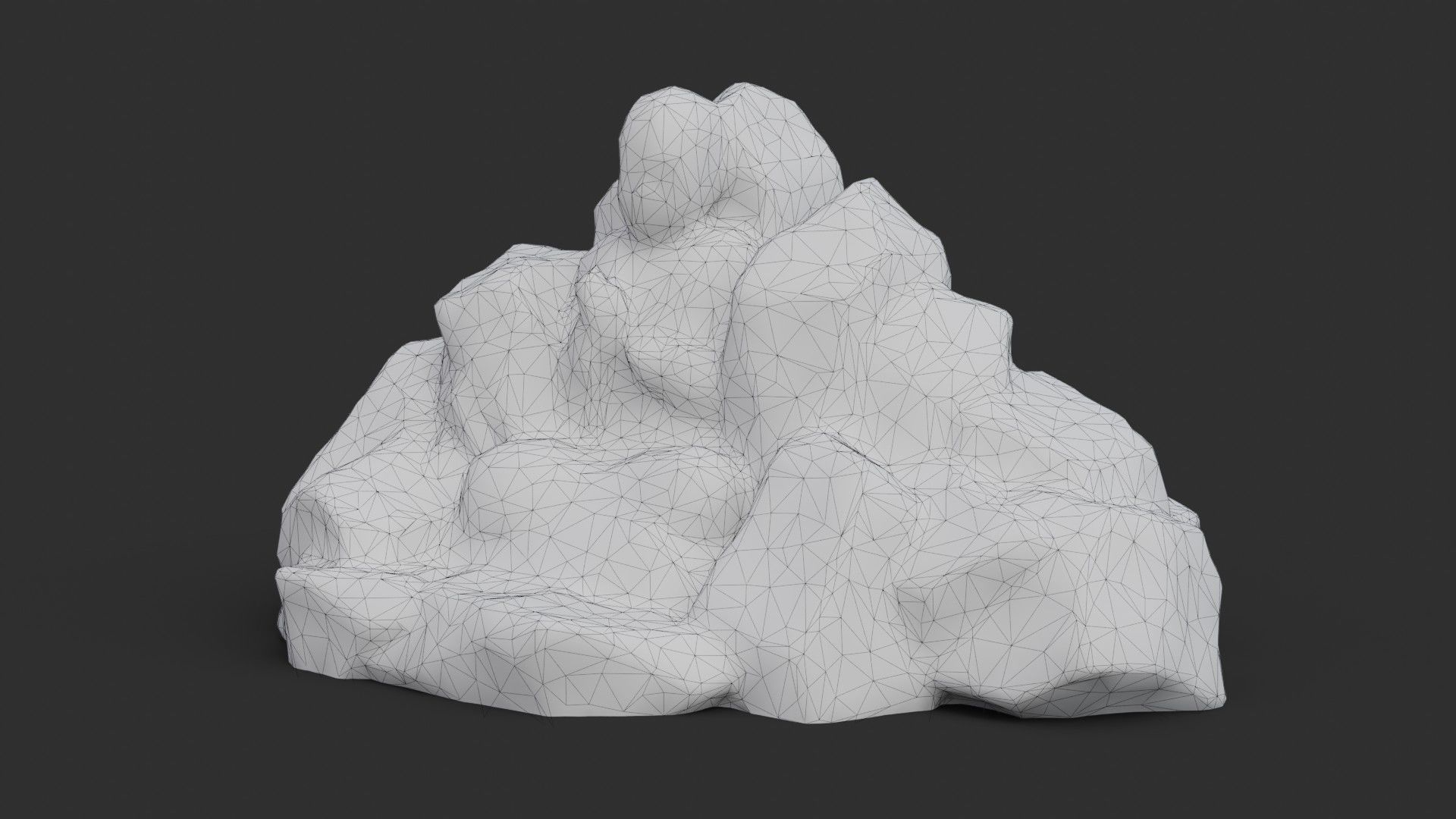 Rock Buddha 1003 - Grey Jagged Stone Low-poly 3D model_2