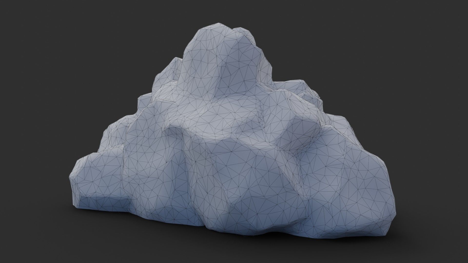 Rock Buddha 1003 - Grey Jagged Stone Low-poly 3D model_4
