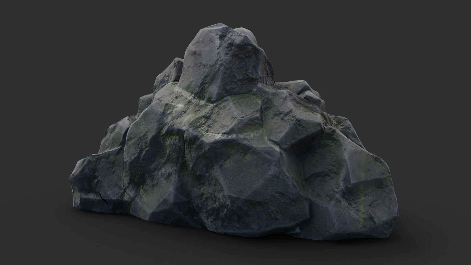 Rock Buddha 1003 - Grey Jagged Stone Low-poly 3D model_11