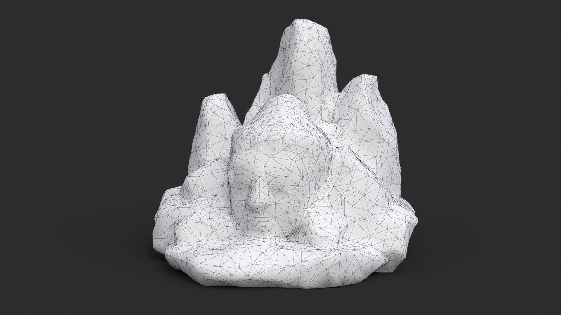Rock Buddha 1004 - Grey Jagged Stone Low-poly 3D model_8