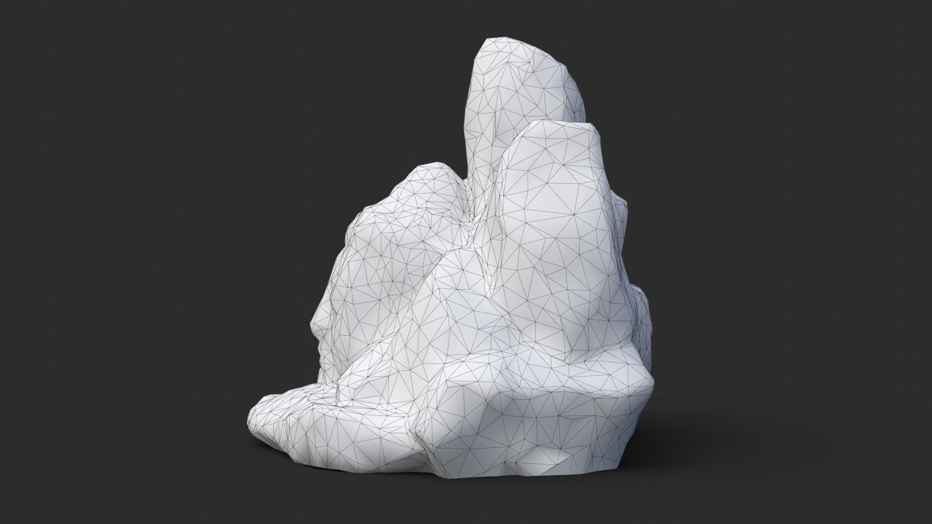 Rock Buddha 1004 - Grey Jagged Stone Low-poly 3D model_12