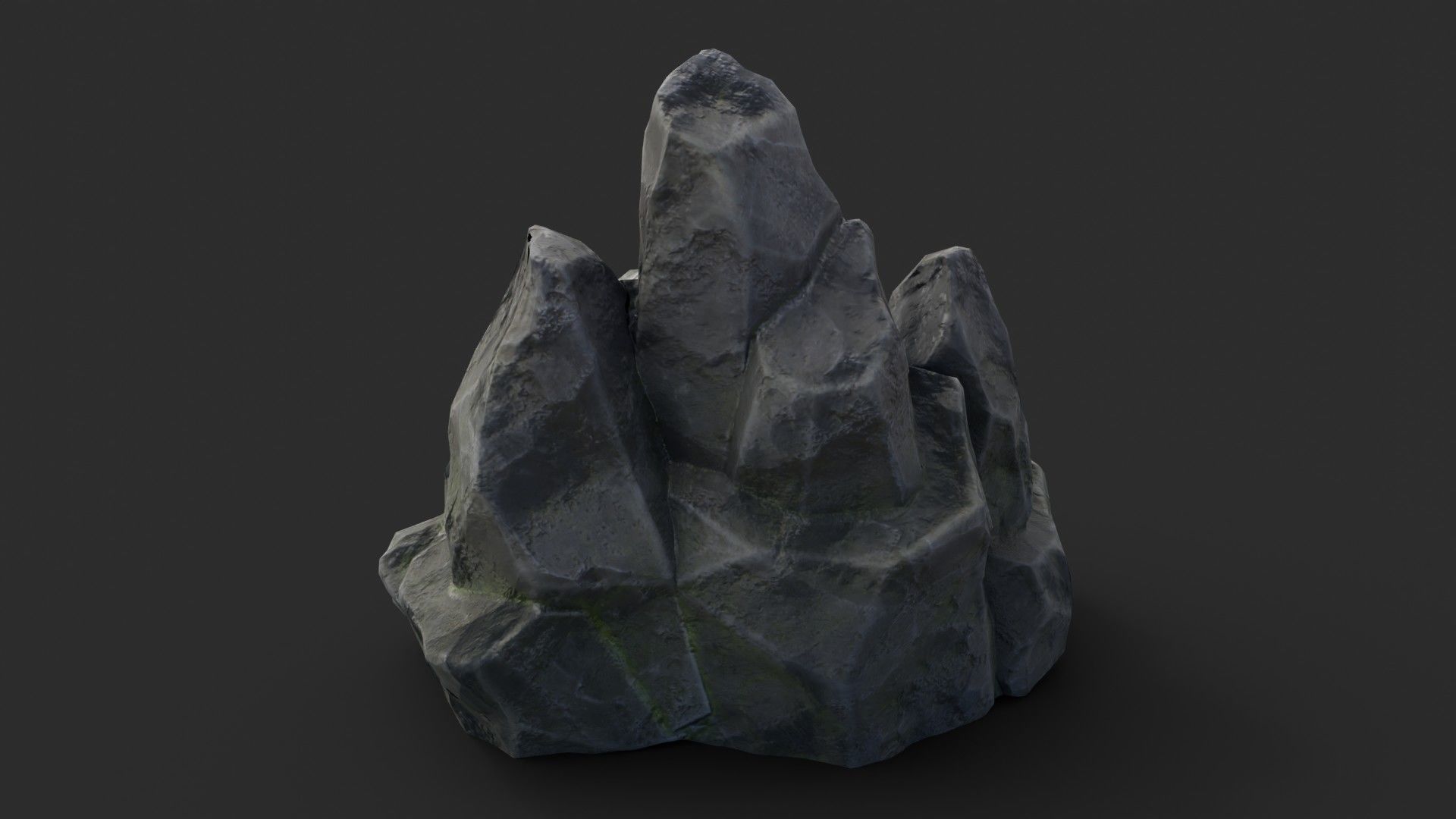 Rock Buddha 1004 - Grey Jagged Stone Low-poly 3D model_4