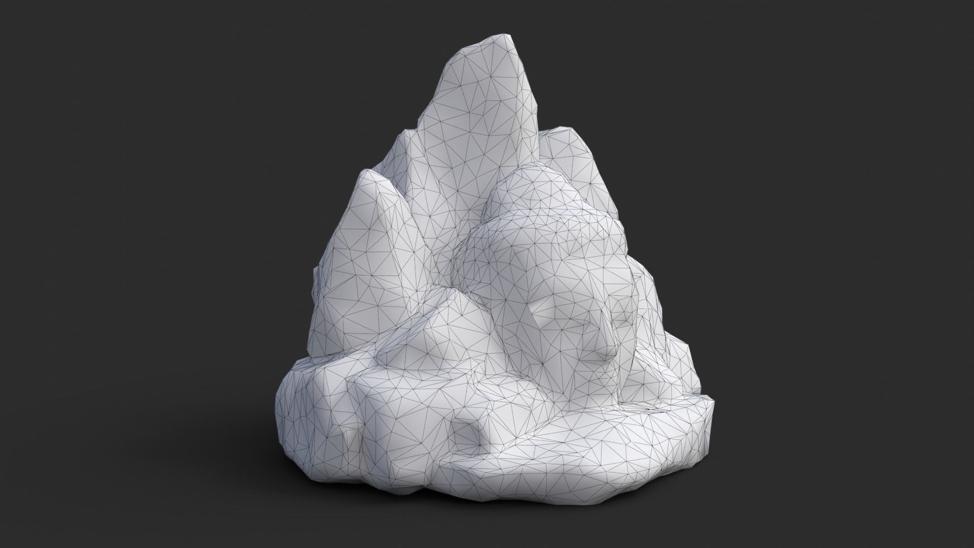 Rock Buddha 1004 - Grey Jagged Stone Low-poly 3D model_9
