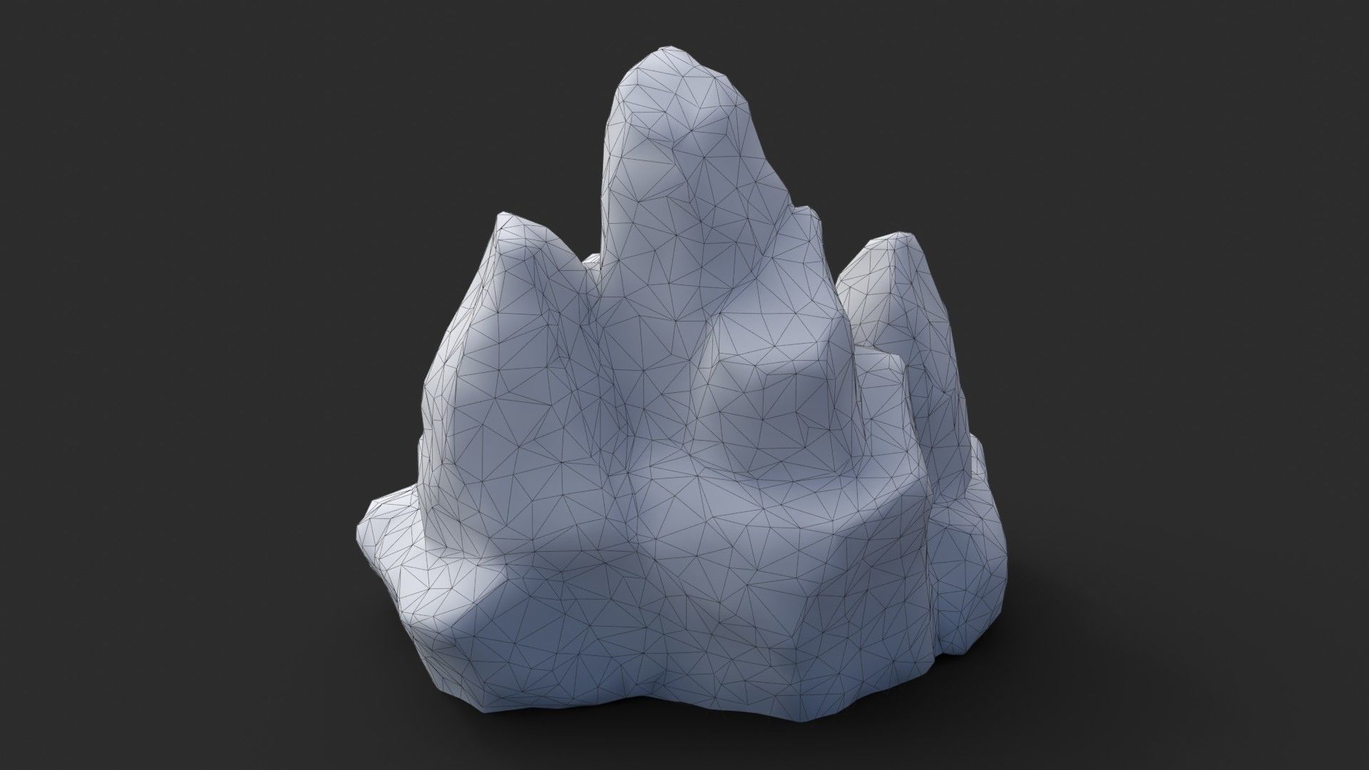 Rock Buddha 1004 - Grey Jagged Stone Low-poly 3D model_11