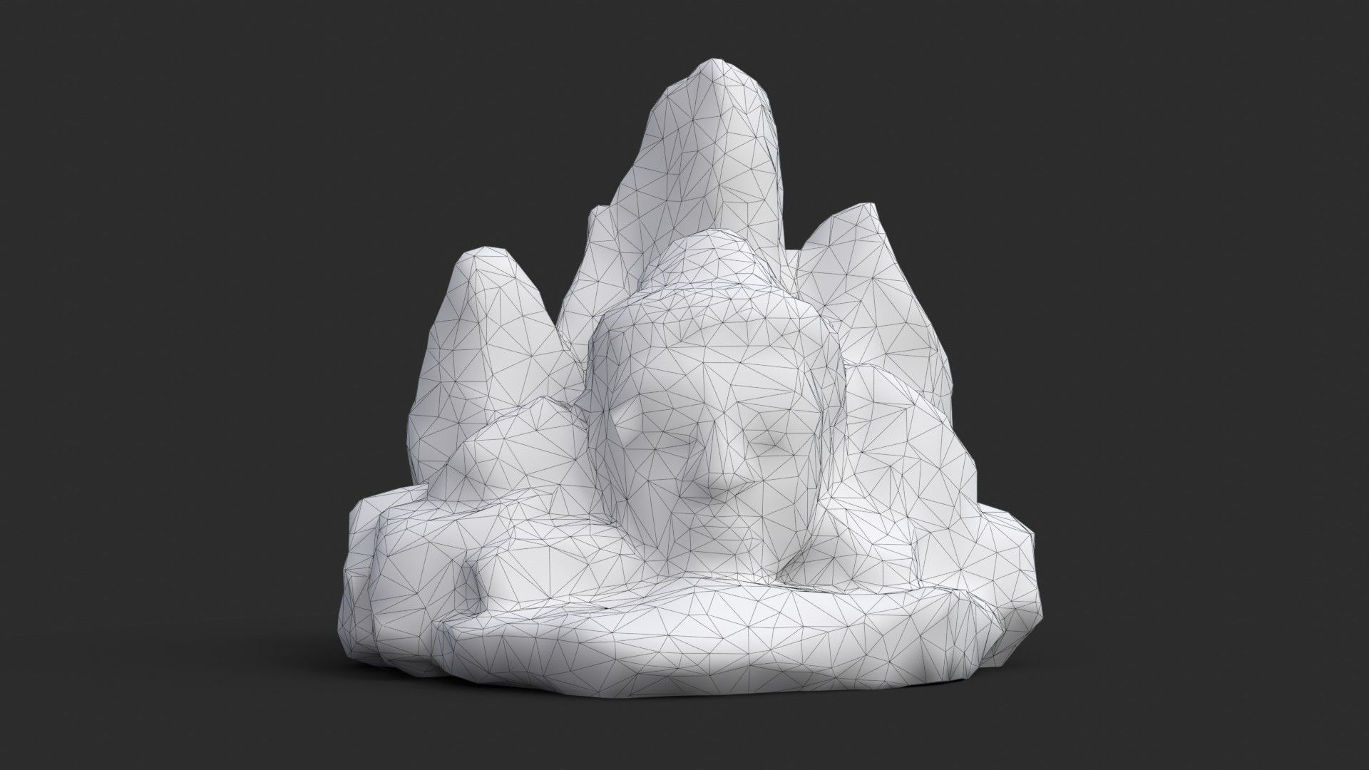 Rock Buddha 1004 - Grey Jagged Stone Low-poly 3D model_13