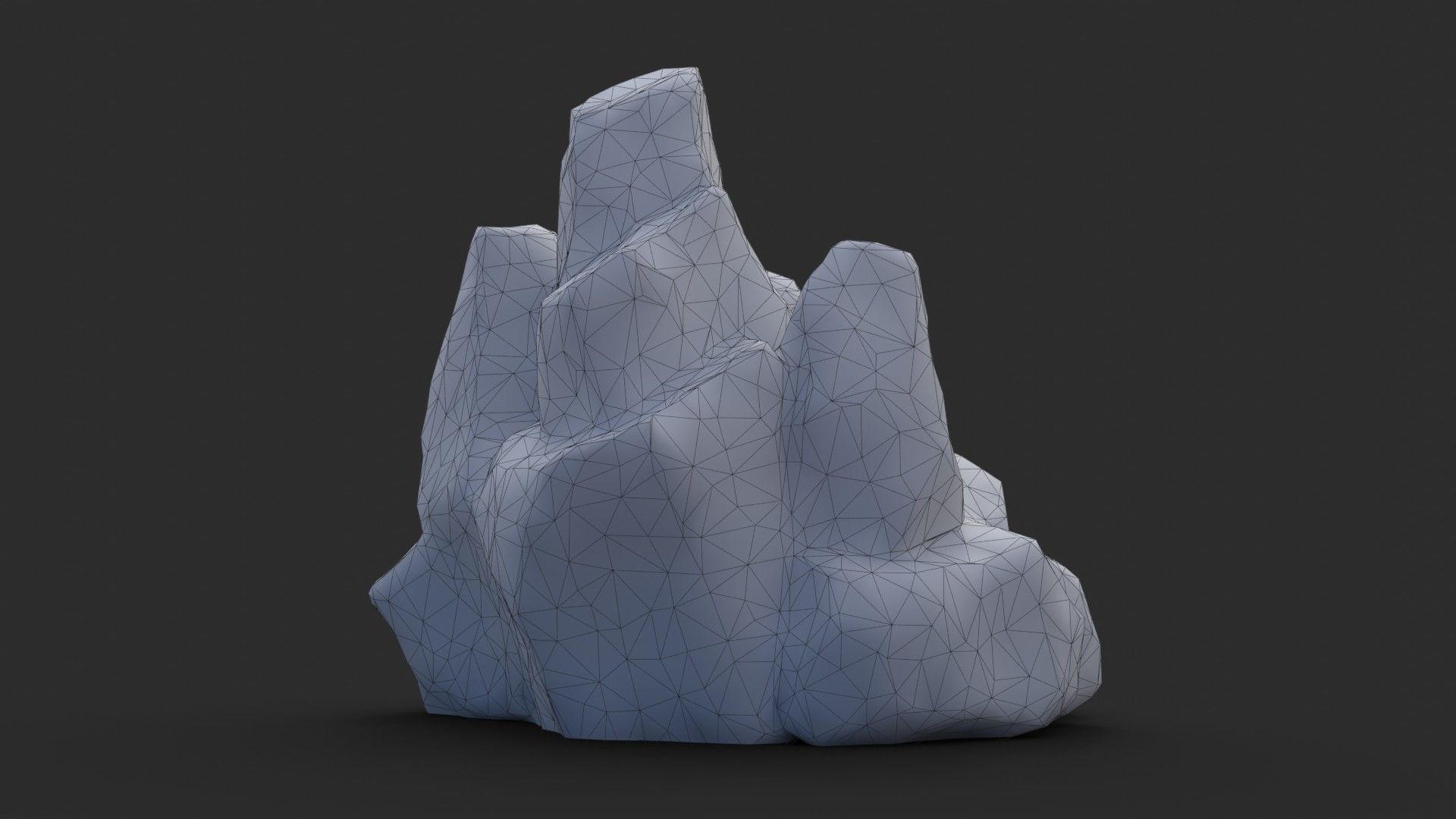Rock Buddha 1004 - Grey Jagged Stone Low-poly 3D model_10