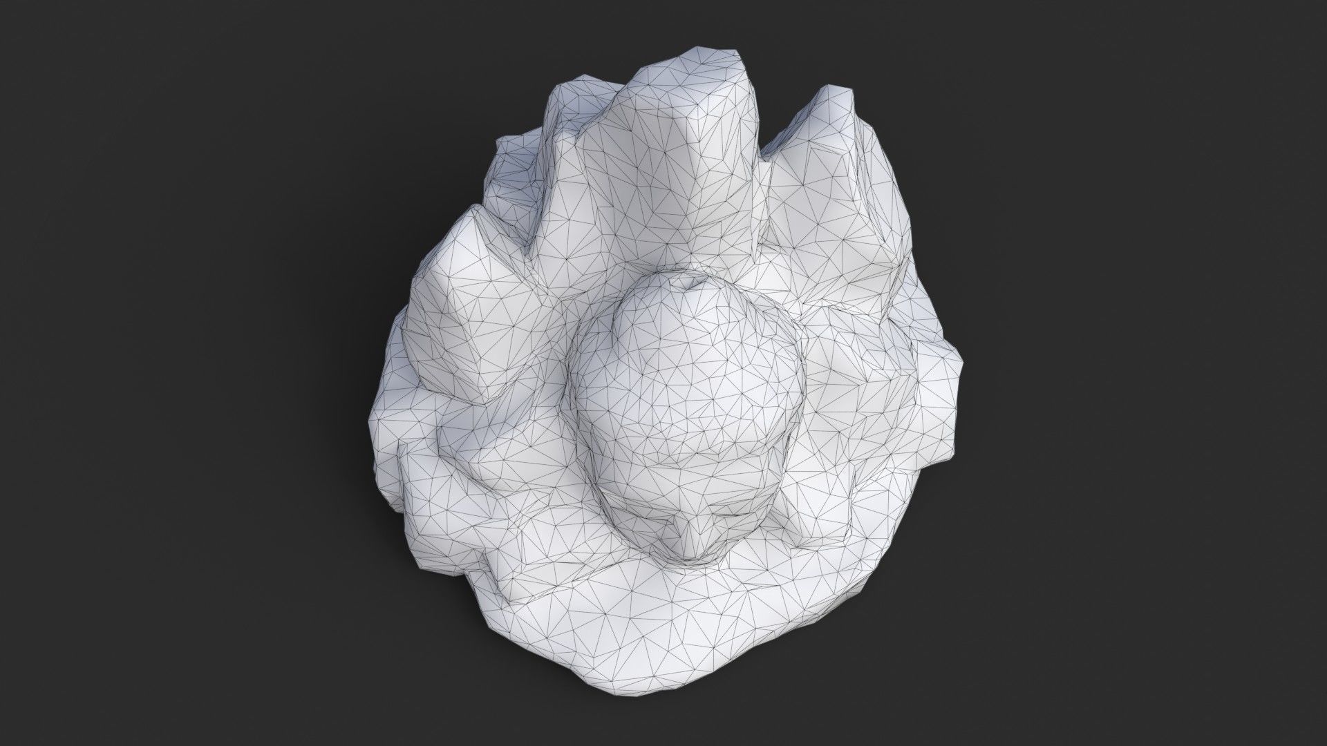 Rock Buddha 1004 - Grey Jagged Stone Low-poly 3D model_14