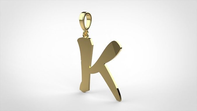 pendant alphapet zaiedsloppy K medium  3D print model