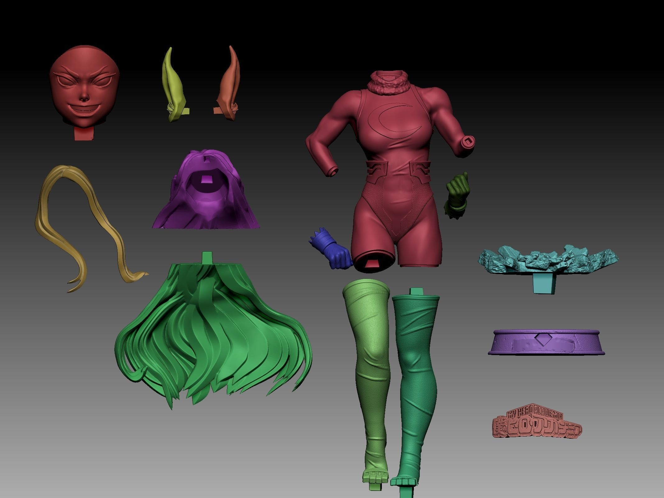 Miruko3D hero of legends person statue 3D print model_4