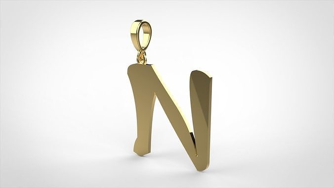 pendant alphapet zaiedsloppy N medium  3D print model
